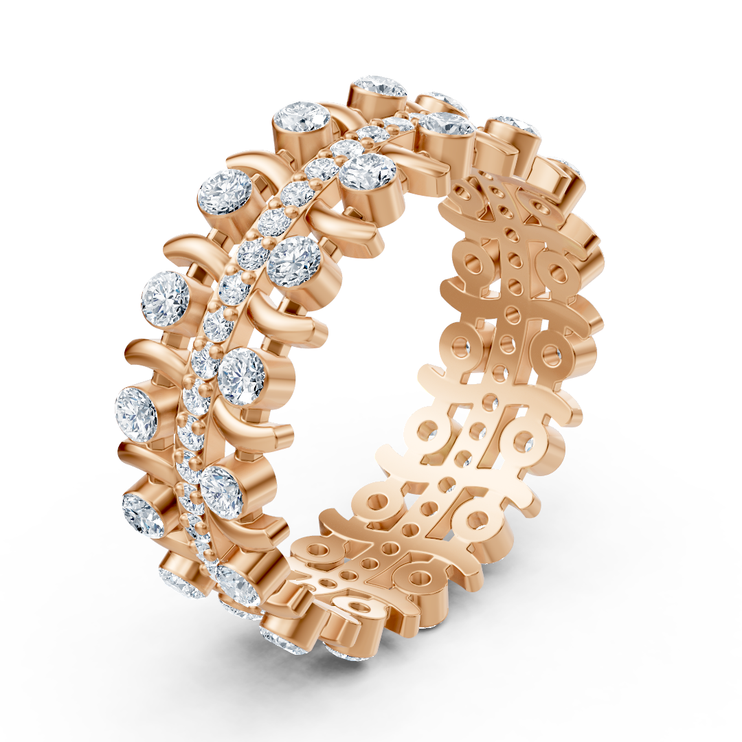 Edler Diamant Rankring - 14K Rosegold, ca. 0.74 Karat