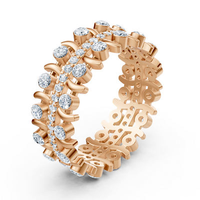 Edler Diamant Rankring - 14K Rosegold, ca. 0.74 Karat