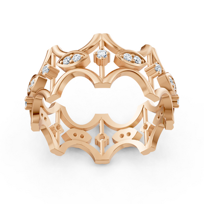 Rose gold diamond ring with a delicate design
