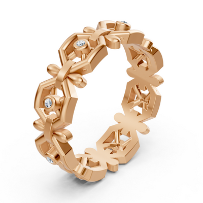Rosegoldener Diamantring mit geometrischem Design