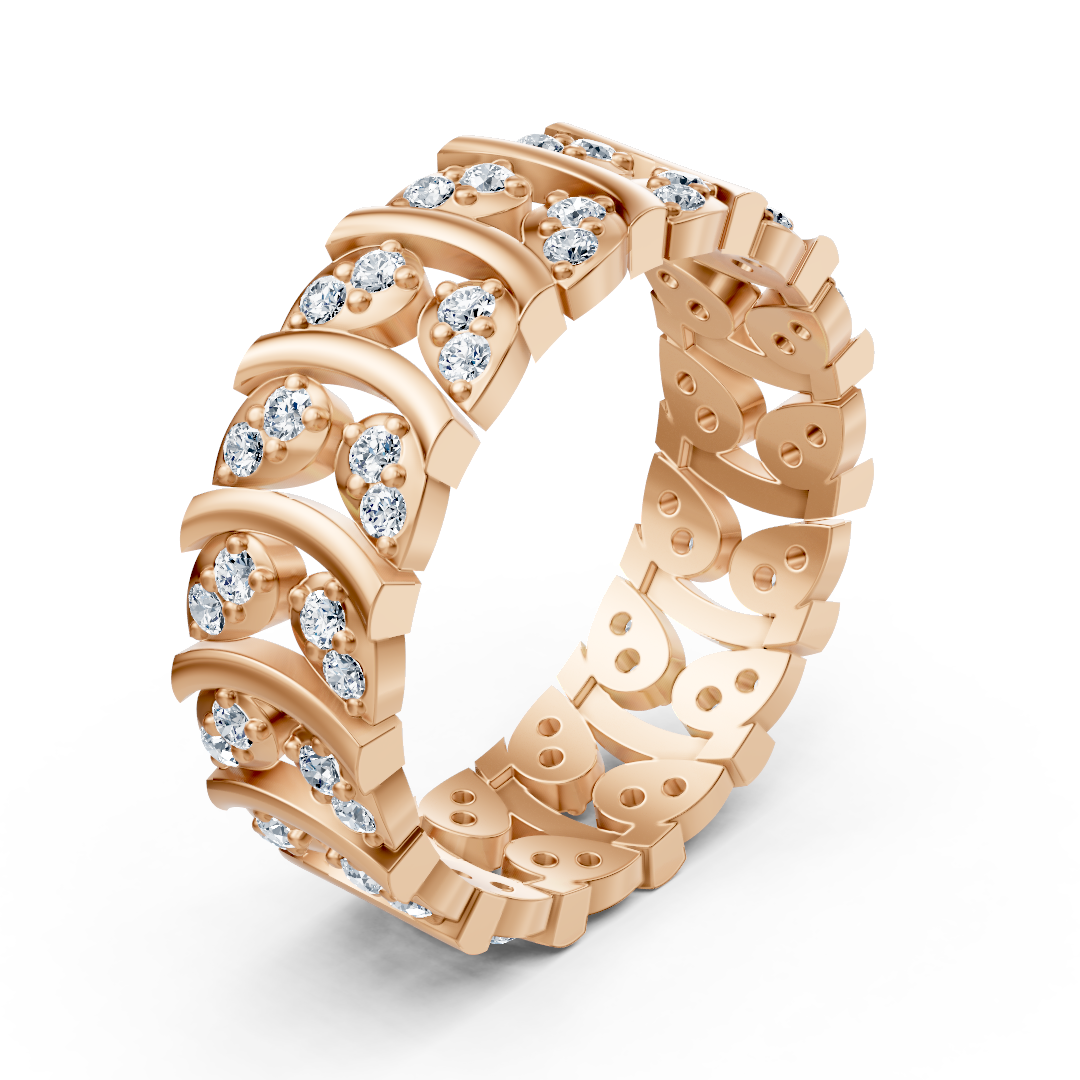 Rosegoldener Diamantring mit geschwungenem Design