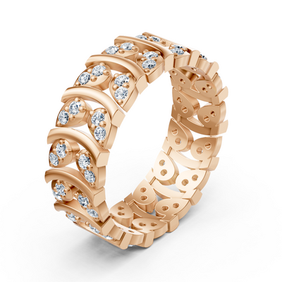 Rosegoldener Diamantring mit geschwungenem Design
