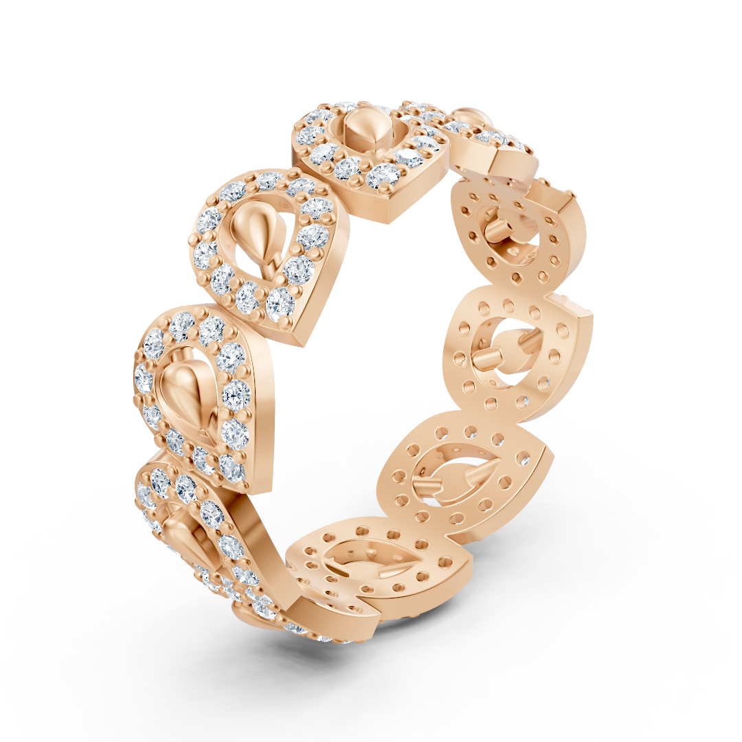 Opulenter Rosegold Ring mit Diamanten – Funkelndes Blütenmeer Design