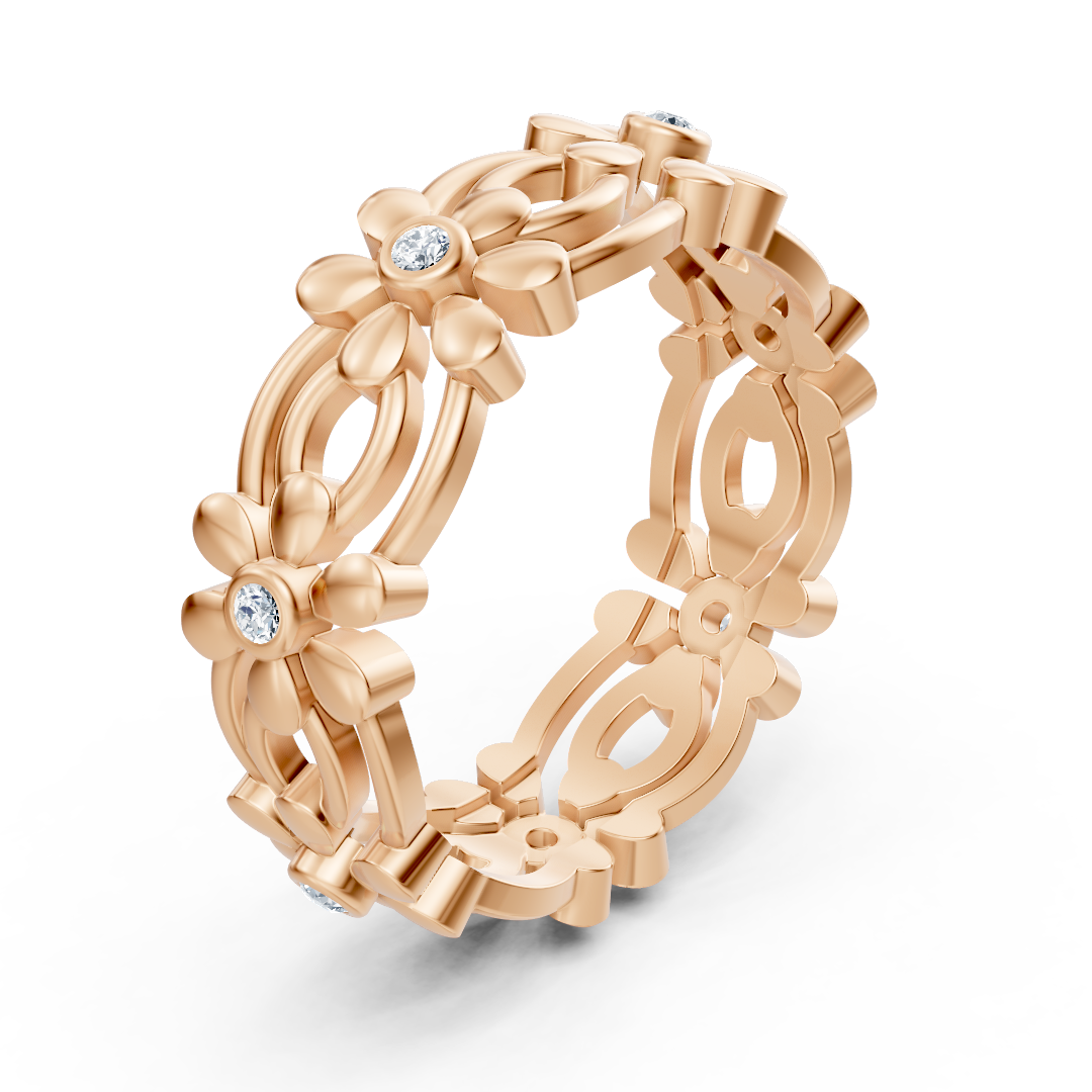 14 carat rose gold Pırlanta flower ring "Delicate Blossom"
