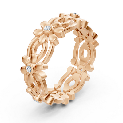 14 carat rose gold Pırlanta flower ring "Delicate Blossom"