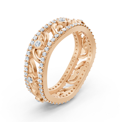 Birgie 14K Rosegold Diamant Herz Ranken Ring - Romantische Eleganz
