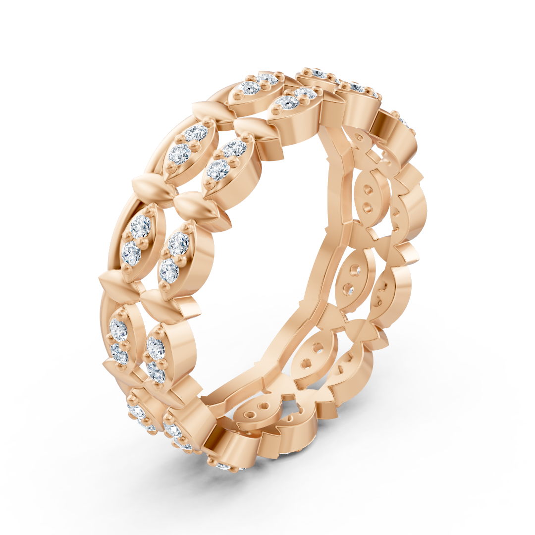 Birgie 14K Rosegold Diamant Eternity Ring -  Zeitlose Marquise Eleganz