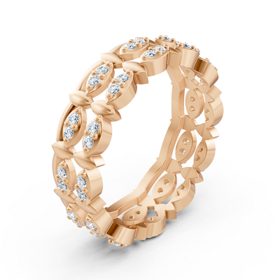 Birgie 14K Rosegold Diamant Eternity Ring -  Zeitlose Marquise Eleganz