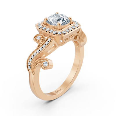 Rosegold Vintage Diamant Verlobungsring