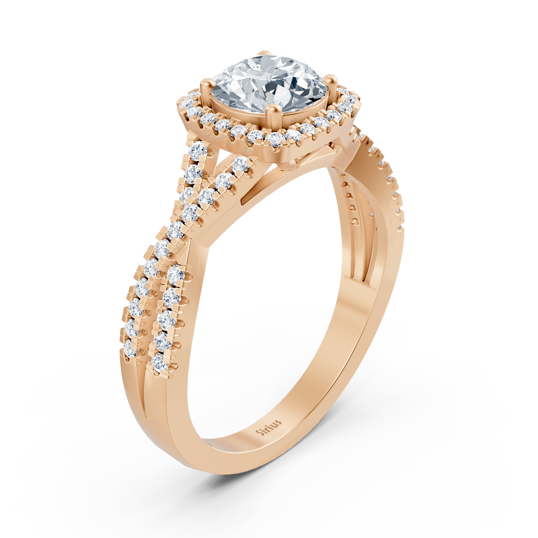 Birgie Passion Halo Diamant Verlobungsring Roségold