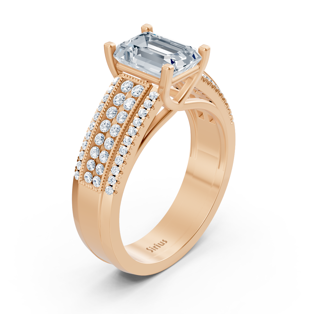 Roségold Oktagon Diamant Verlobungsring