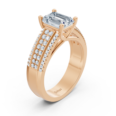 Roségold Oktagon Diamant Verlobungsring