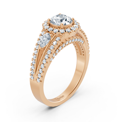 Roségold Diamant & Smaragd Verlobungsring