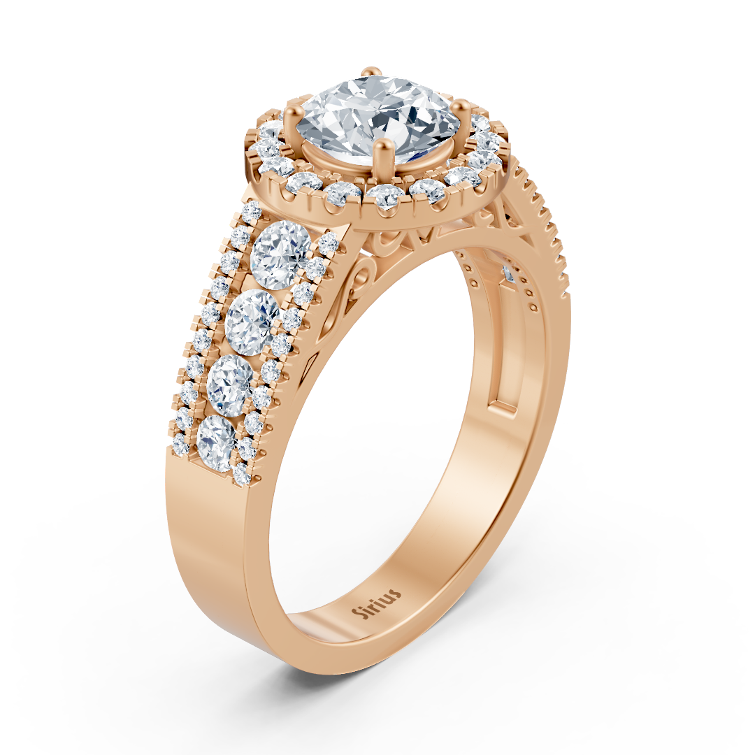 Halo Diamantring Roségold