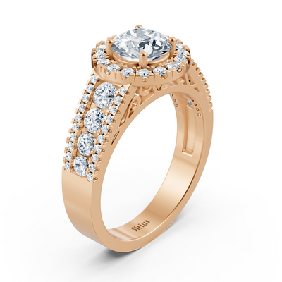 Halo Diamantring Roségold