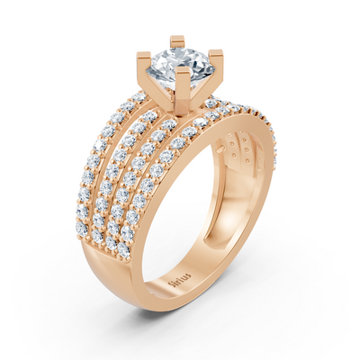 Eternity &amp; Solitaire Diamond Ring Rose Gold