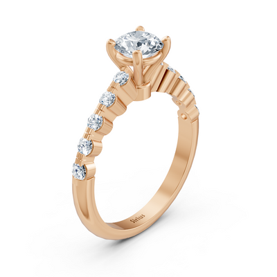 Halbe Eternity & Solitär Diamantring Roségold
