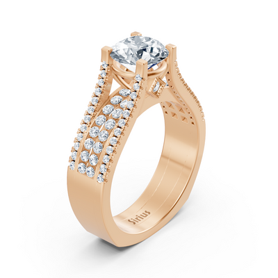 Eternity &amp; Pavé diamond ring rose gold