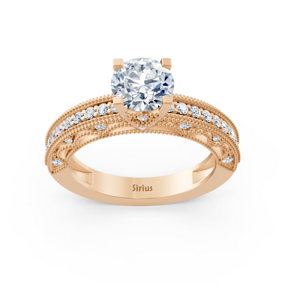 14 Karat Rosegold Rundschliff Diamant Ring