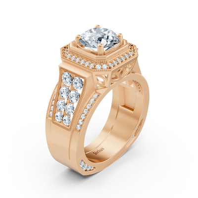 Birgie Sirius Roségold Passion Halo Diamantring mit Rundschliff