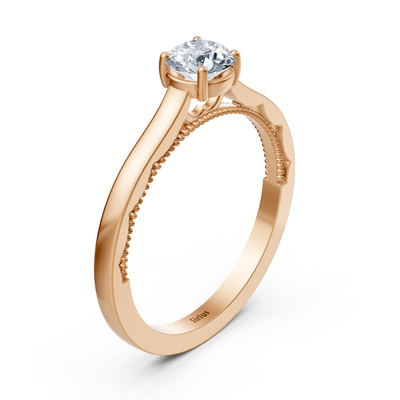 Birgie Sirius Roségold Solitär Diamantring mit Rundschliff