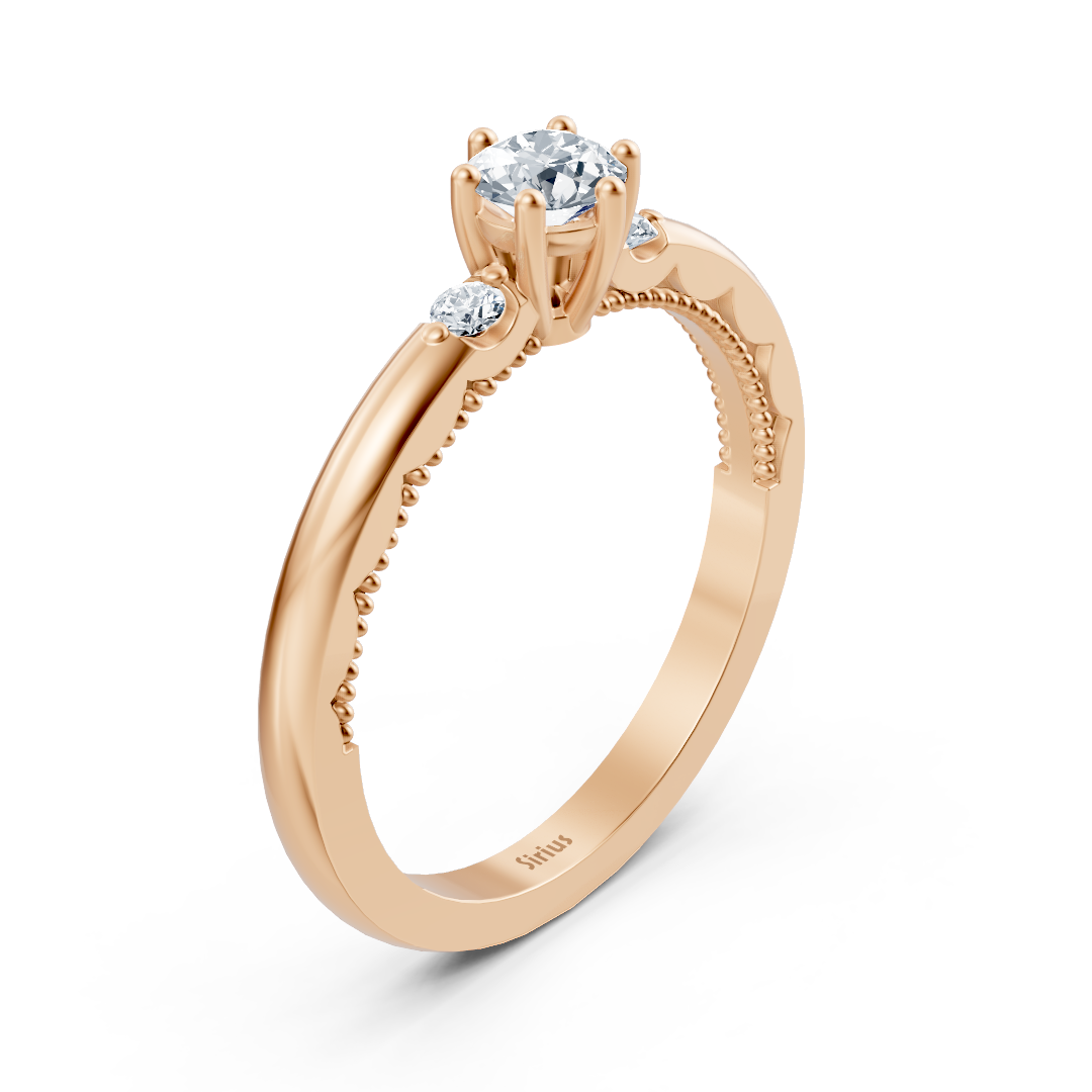 0.25 Karat Solitär Diamant Akzentring in Roségold