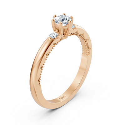 0.25 Karat Solitär Diamant Akzentring in Roségold