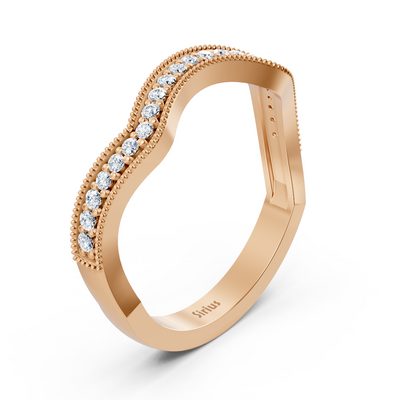 0.19 Karat Diamant Geschwungener Ehering in Roségold