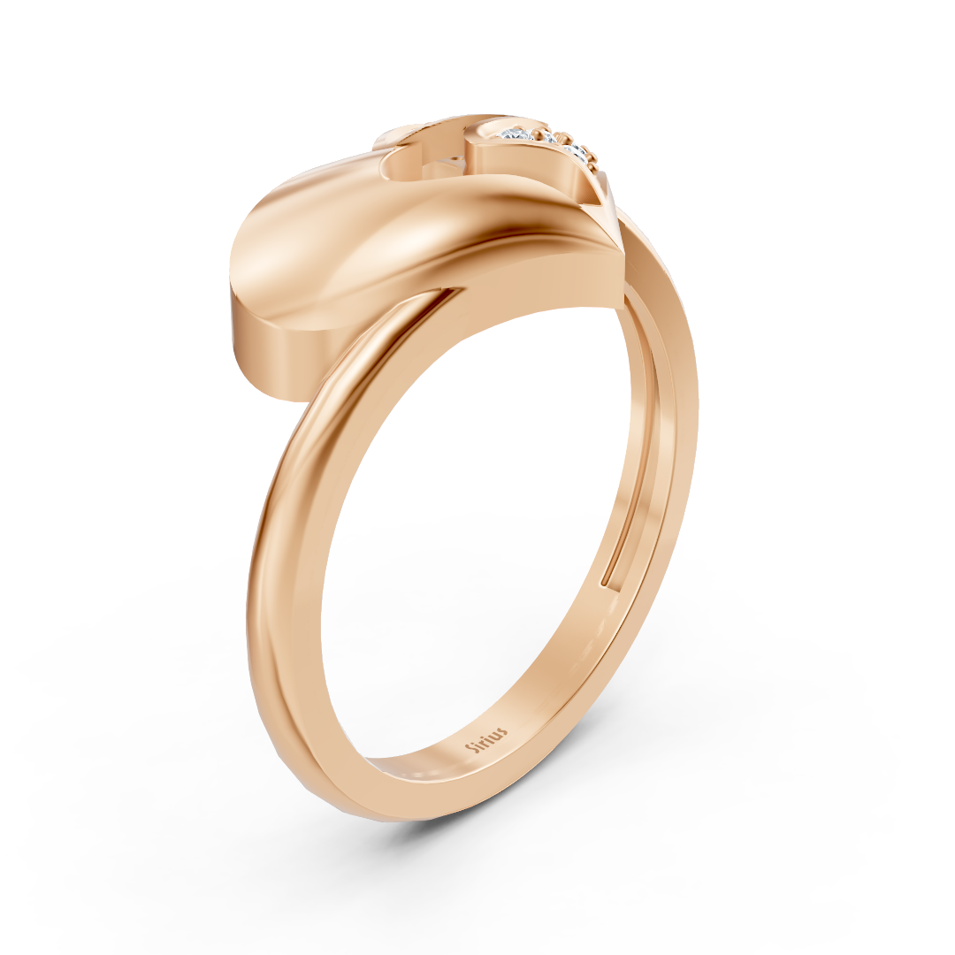Anmutiger Vernive Everling Herzring in Roségold mit zarten Pavé-Diamanten