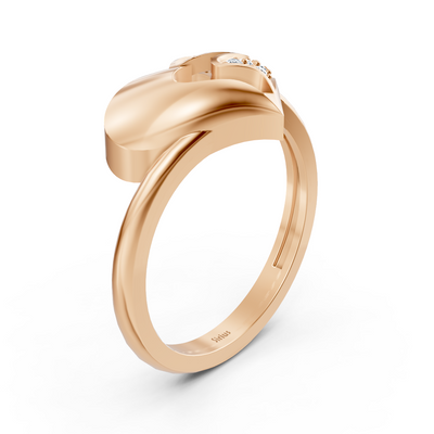 Anmutiger Vernive Everling Herzring in Roségold mit zarten Pavé-Diamanten
