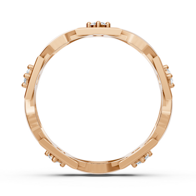 Exclusive rose gold diamond ring with a modern design
