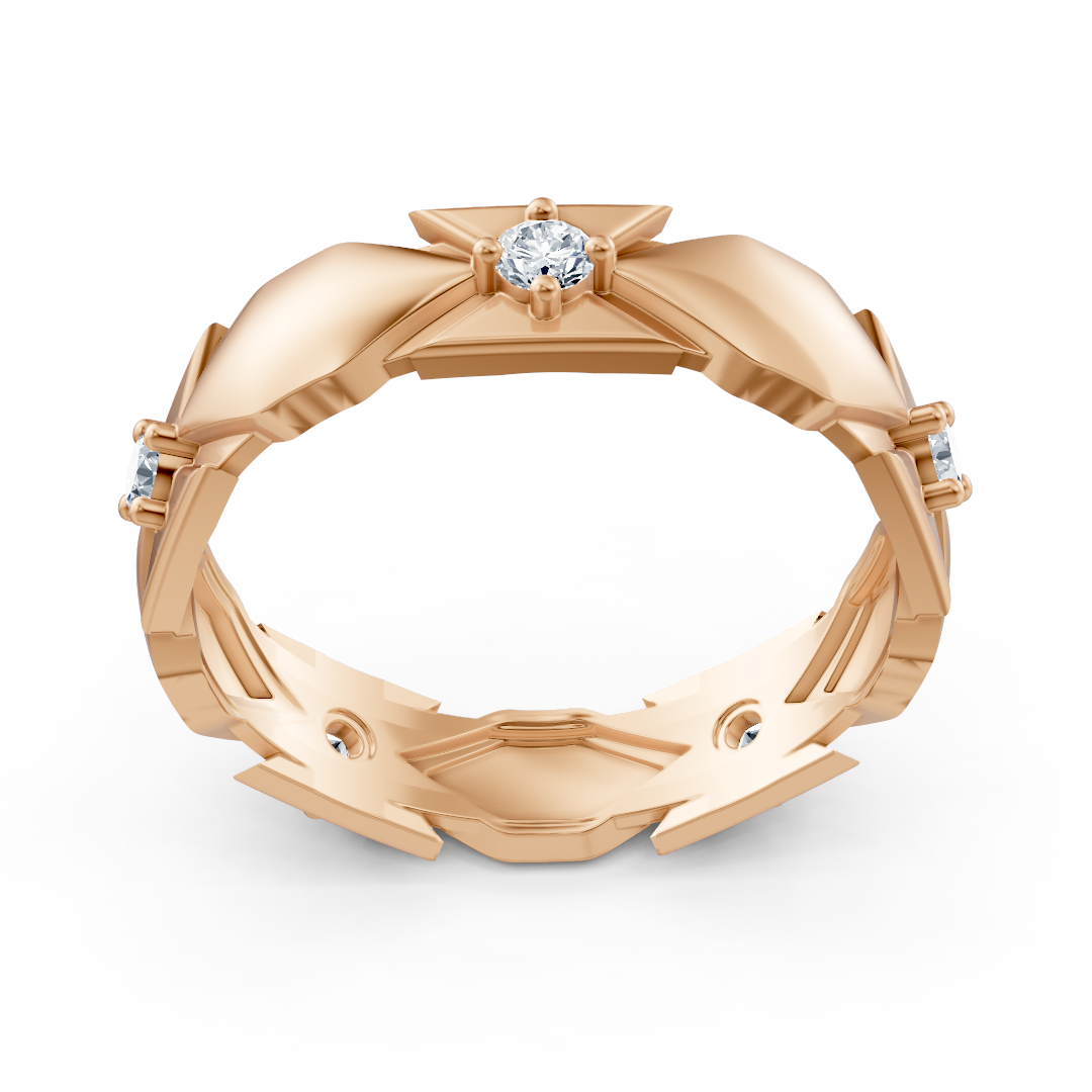 Exclusive rose gold diamond ring with a modern design