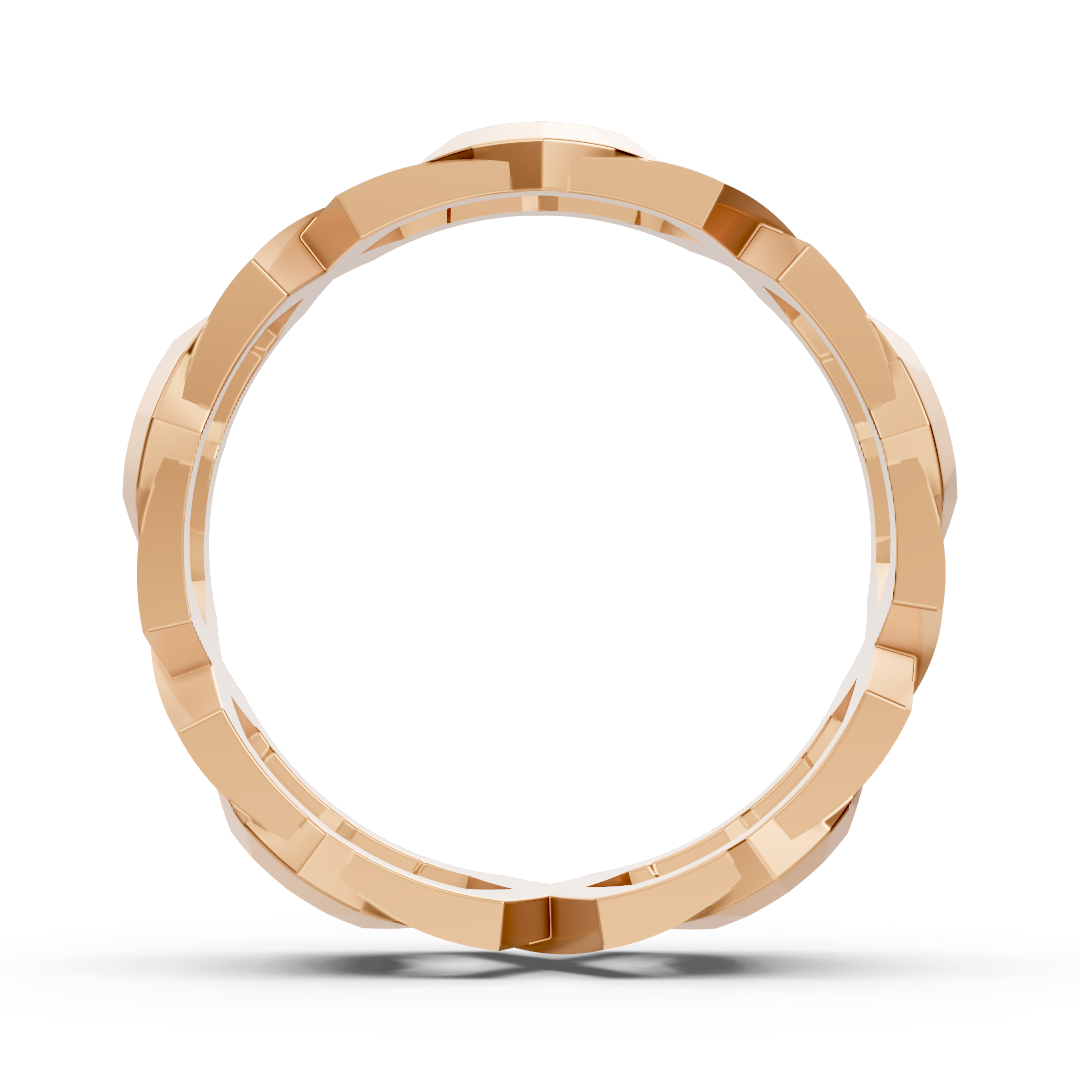 Exquisite Rose Gold Diamond Ring - Geometric Design