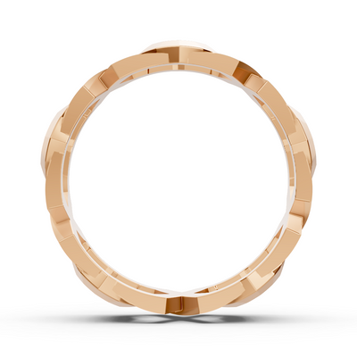 Exquisite Rose Gold Diamond Ring - Geometric Design