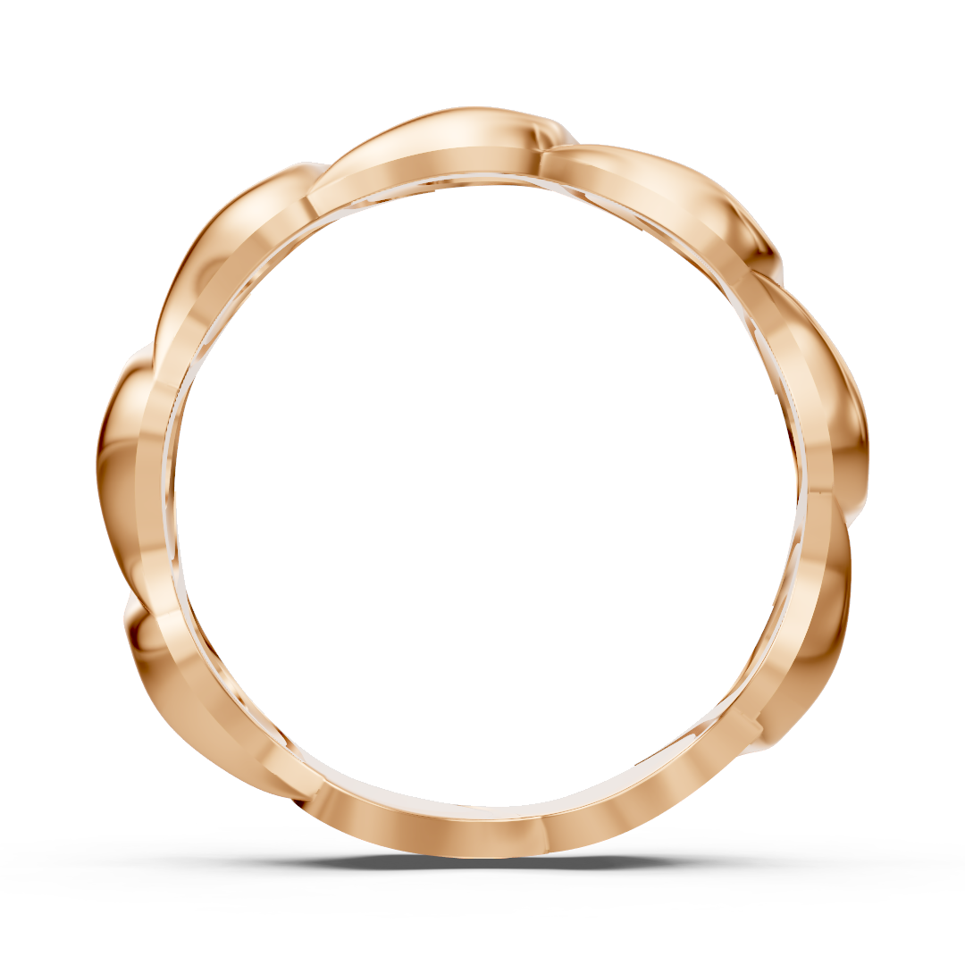 Eleganter Rosegold-Diamantring mit Wellenmuster
