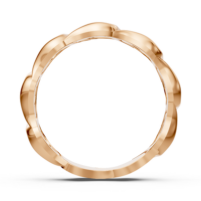 Eleganter Rosegold-Diamantring mit Wellenmuster