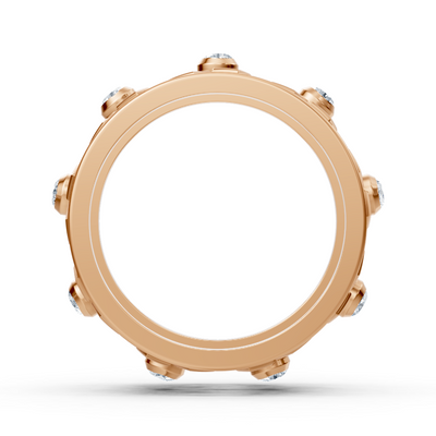Rosegold-Diamantring mit Schneeflockenmotiv – 8 Diamanten