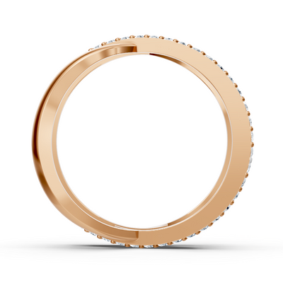 Birgie diamond ring in 14K rose gold – 0.90 ct, pavé setting