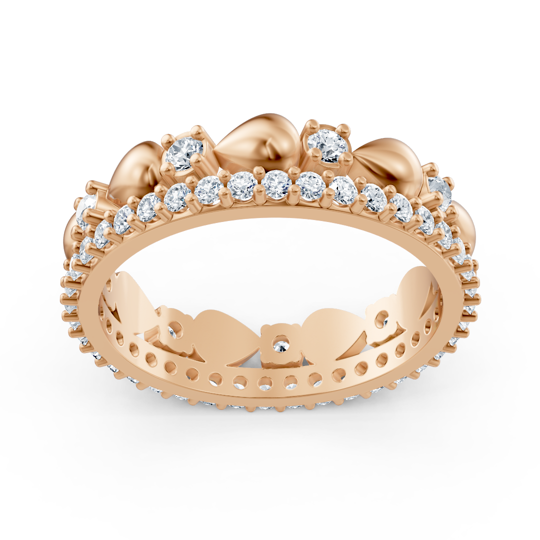 Birgie Diamant-Ewigkeitsring 14K Rosegold – Rundschliff, 2 mm & 1,5 mm