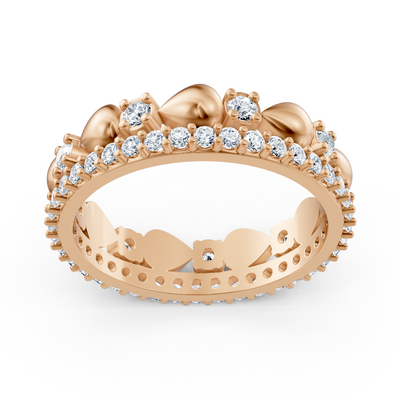 Birgie Diamant-Ewigkeitsring 14K Rosegold – Rundschliff, 2 mm & 1,5 mm