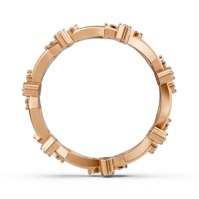 Birgie diamond ring in 14K rose gold with round brilliant-cut diamonds