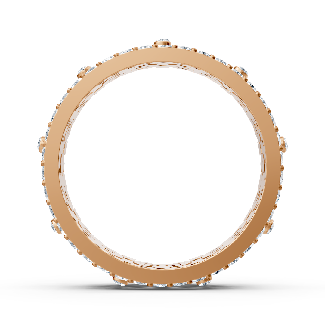 Zarter Blütenkranz Diamantring - 14K Rosegold, ca. 0.49 Karat