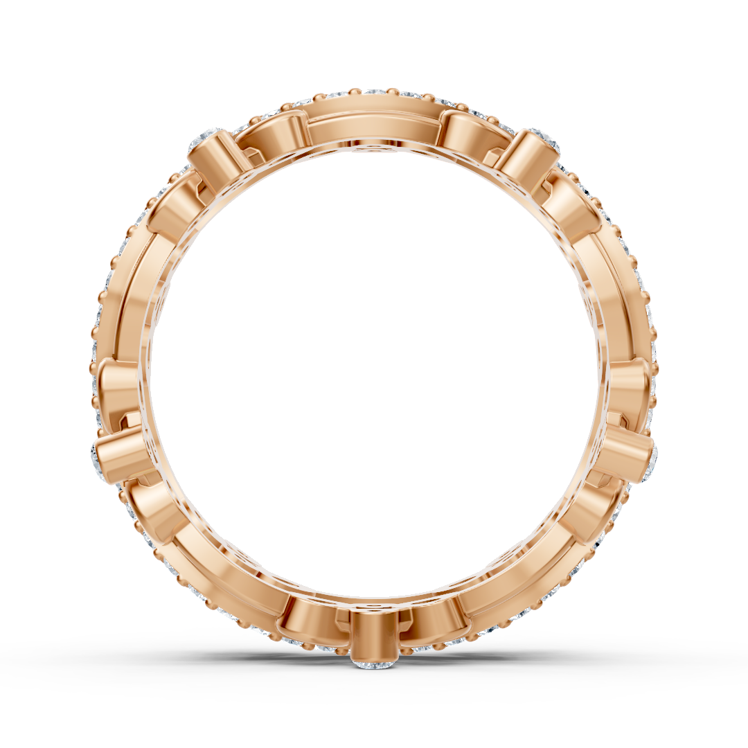 Verspielter Kreis Diamantring - 14K Rosegold, ca. 0.51 Karat