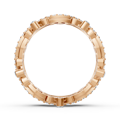 Verspielter Kreis Diamantring - 14K Rosegold, ca. 0.51 Karat
