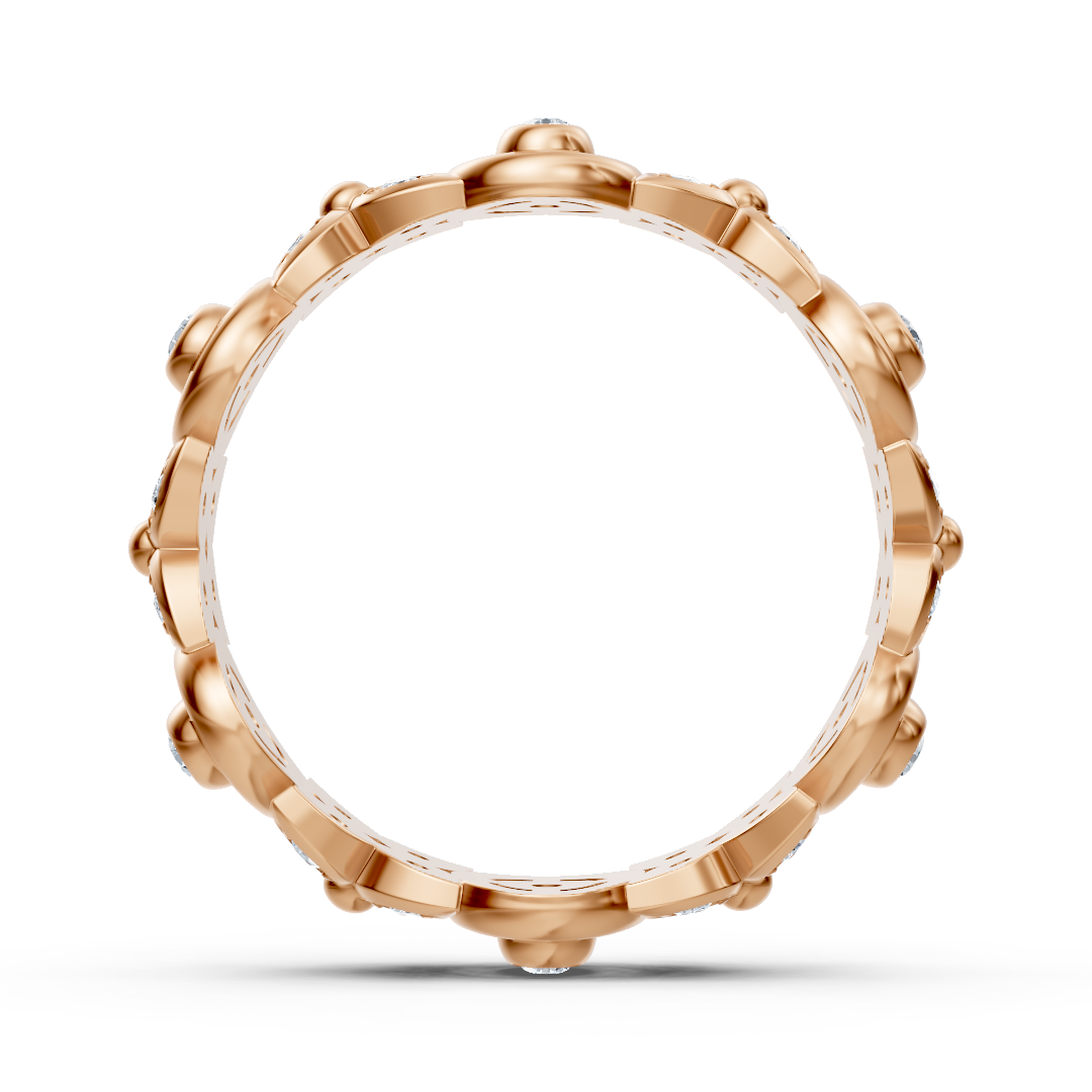 Rosegoldener Diamantring mit floralem Design