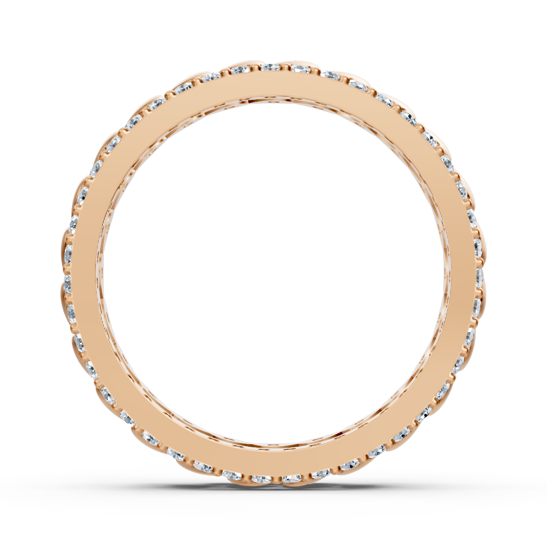 14 Karat Rosegold Diamant Mehrreihiger Ring - Zarter Blütenkranz für Ihre Hand