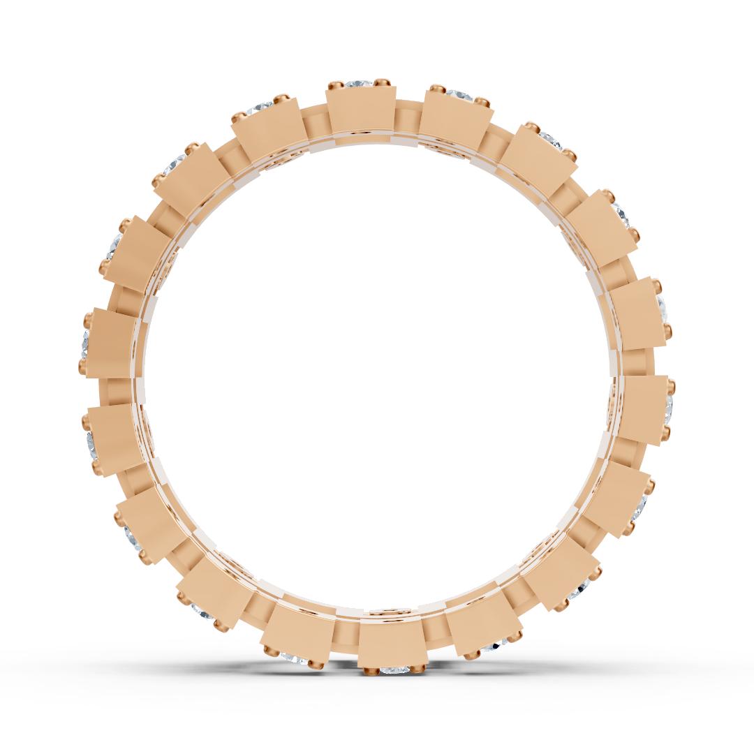 14 Karat Rosegold Diamant Geometrischer Ring - Ausdrucksstarker Damenring mit modernem Design