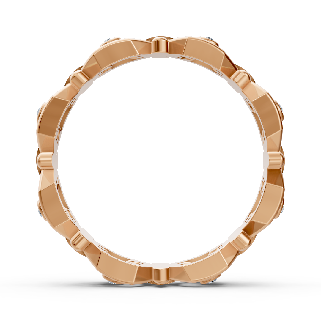 Rosegoldener Diamantring mit geometrischem Design