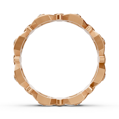 Rosegoldener Diamantring mit geometrischem Design