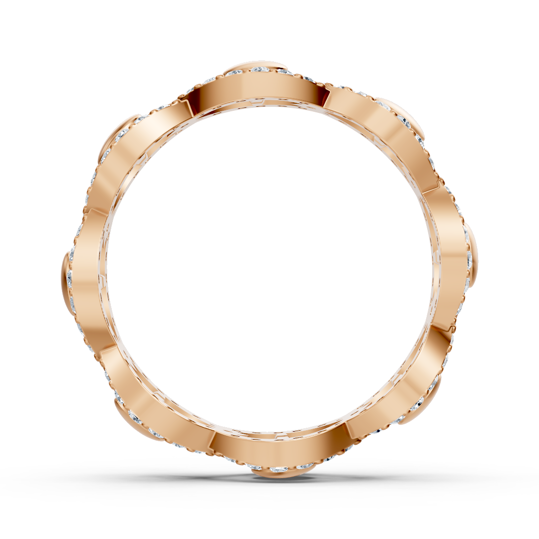 Rosegoldener Diamantring mit verschlungenem Design